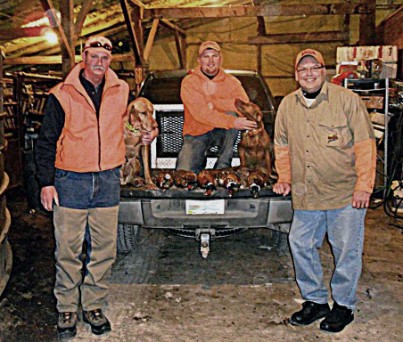 Happy dogs after a pheasant hunt